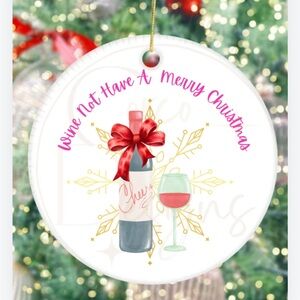 Christmas Wine Ornament (Add Personalization)